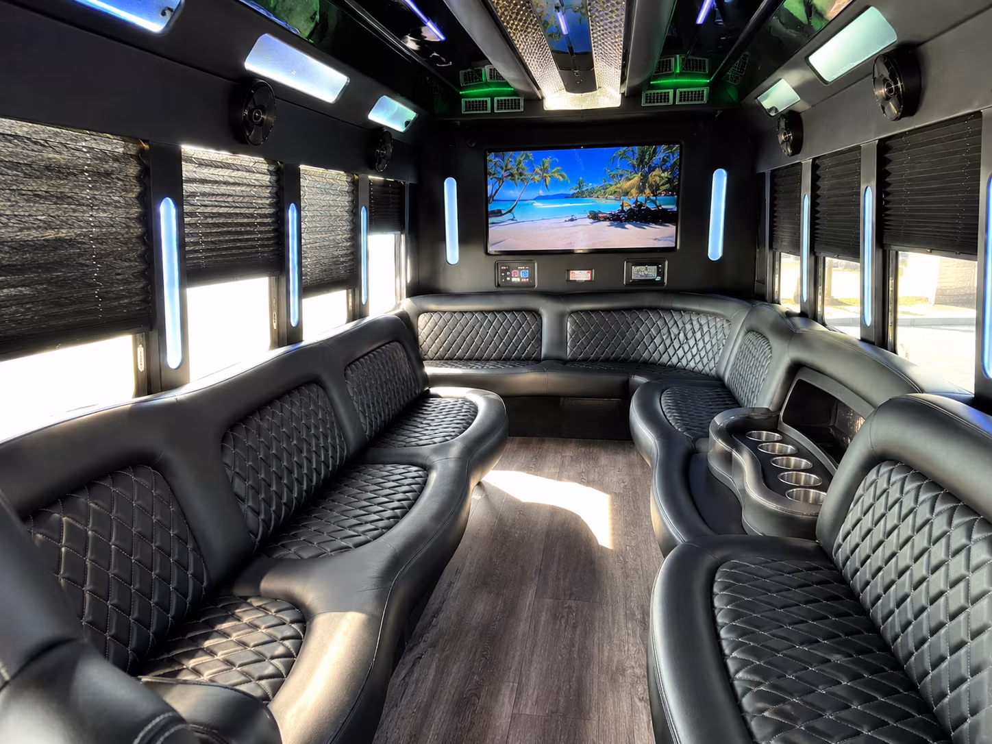 18 Passenger Party Bus Inside