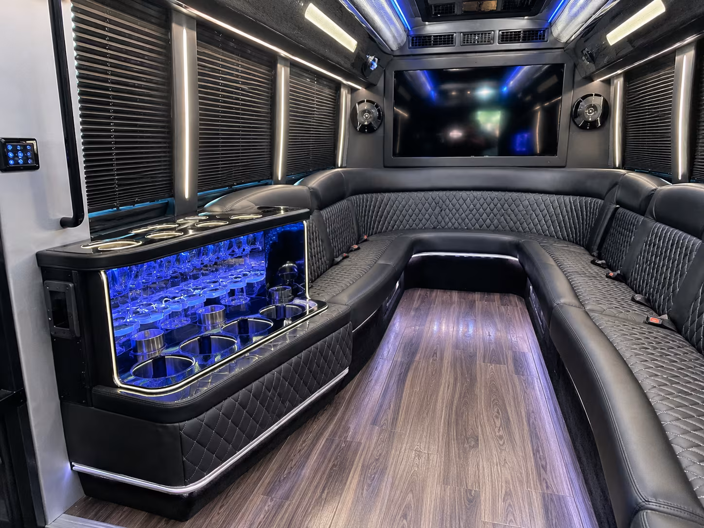 Topeka Private Event Transportation party bus interior