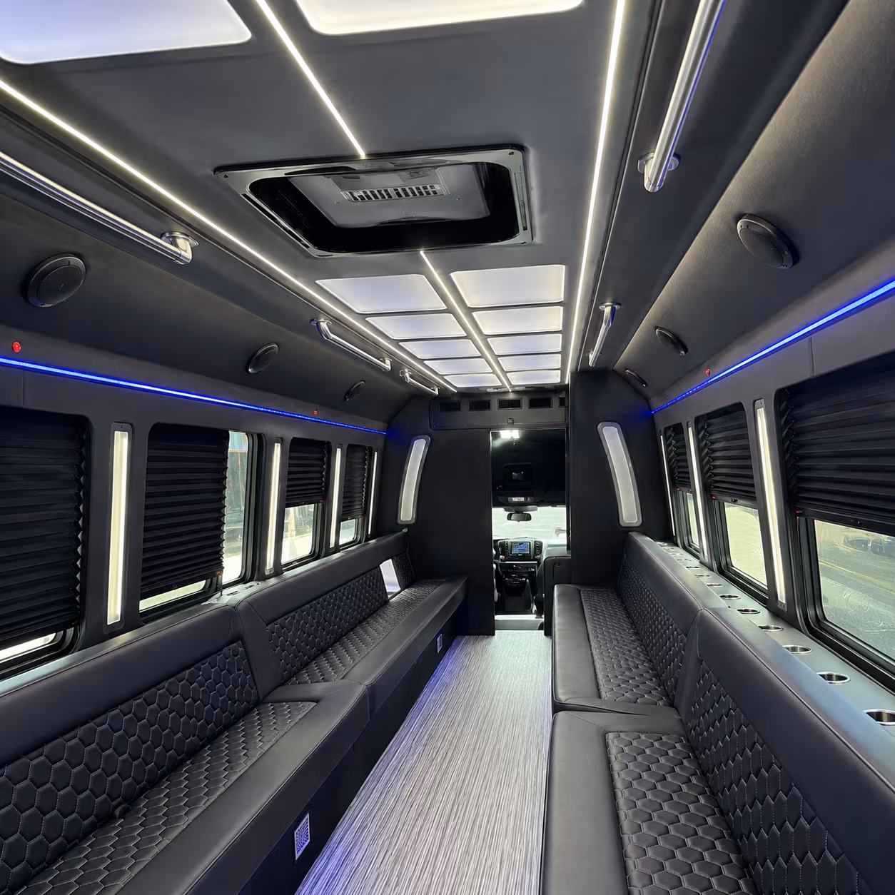 Topeka Prom & Homecoming Transportation party bus interior