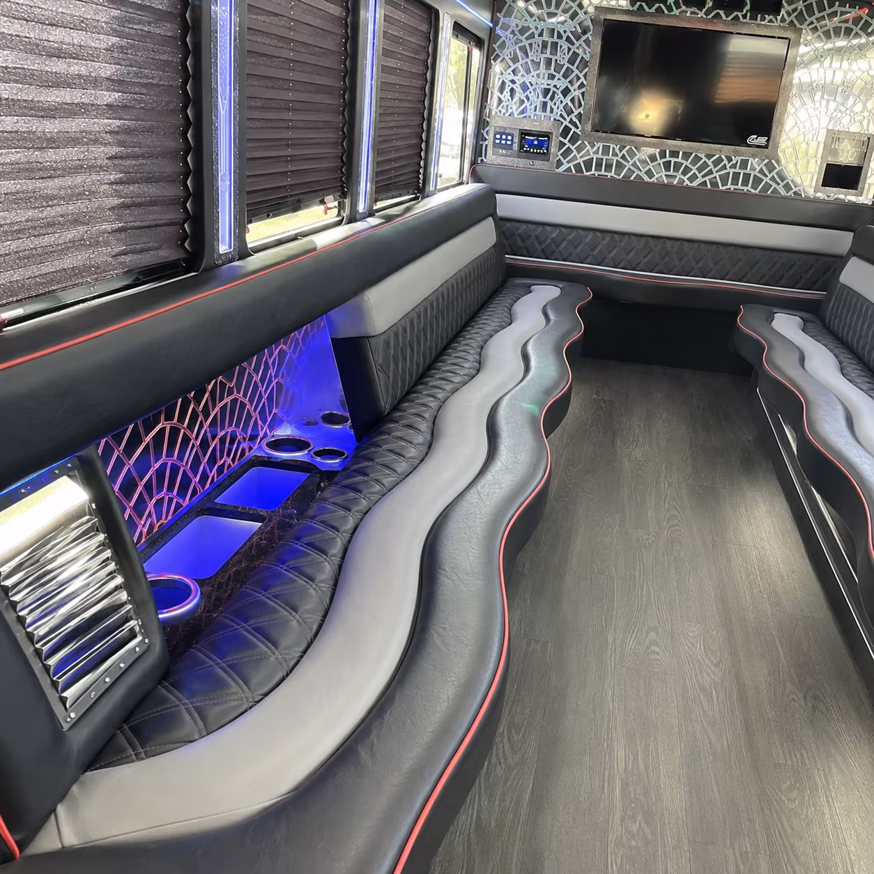 Topeka Sporting Event Transportation party bus exterior