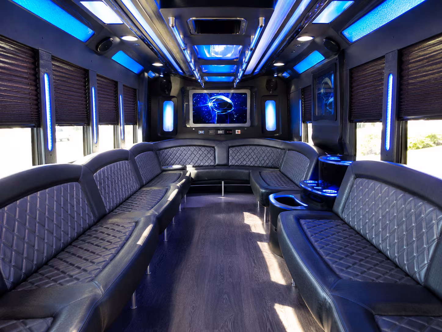 Topeka Wedding Transportation party bus exterior