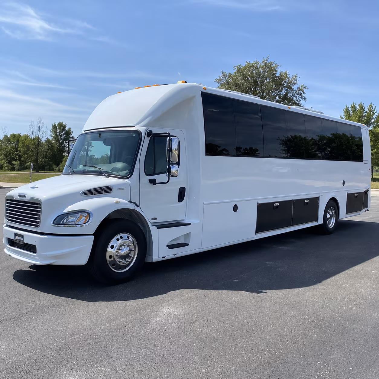 Topeka Wedding Transportation party bus exterior