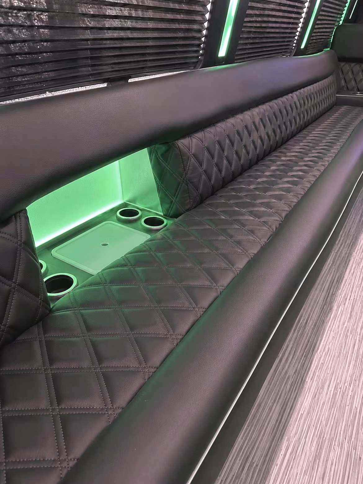 Topeka Wedding Transportation party bus interior