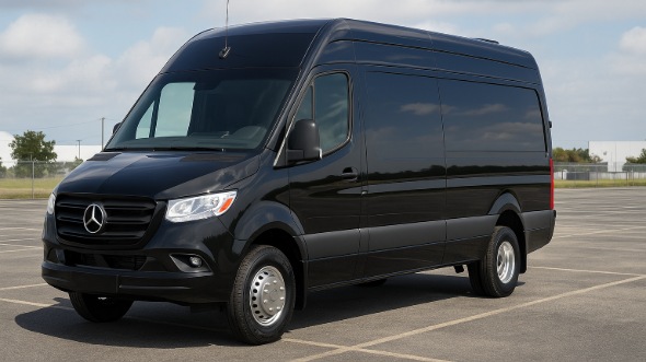Exterior of Topeka Party Bus Company's 14 Passenger Sprinter Limousine in Manhattan