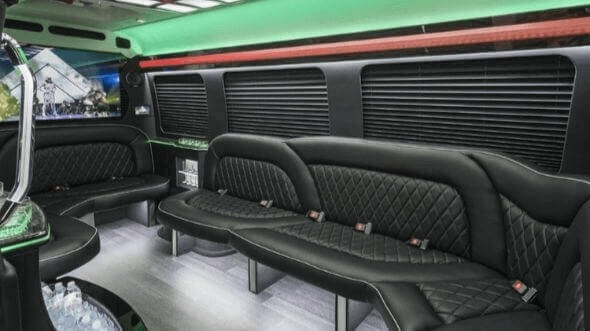 Interior of Topeka Party Bus Company's 18 Passenger Party Bus in Lenexa