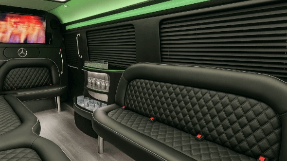 Interior of Topeka Party Bus Company's 18 Passenger Party Bus in Olathe