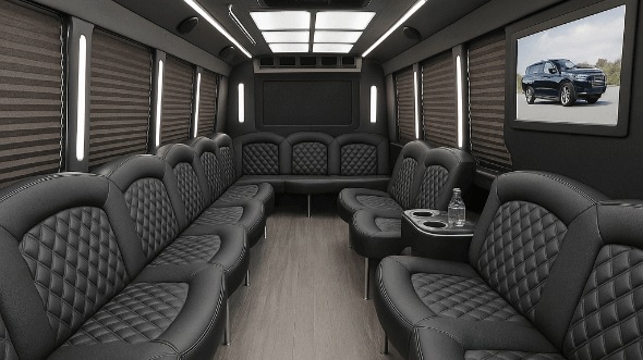 Interior of Topeka Party Bus Company's 20 Passenger Party Bus in Shawnee