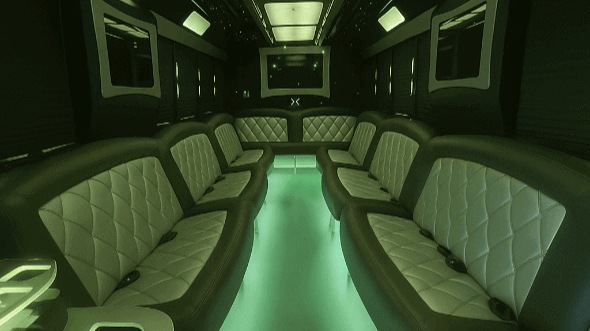 Interior of Topeka Party Bus Company's 25 Passenger Party Bus in Shawnee