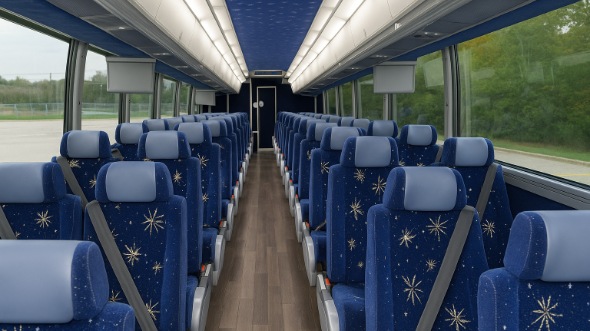 Interior of Topeka Party Bus Company's 40 Passenger Charter Bus in Topeka