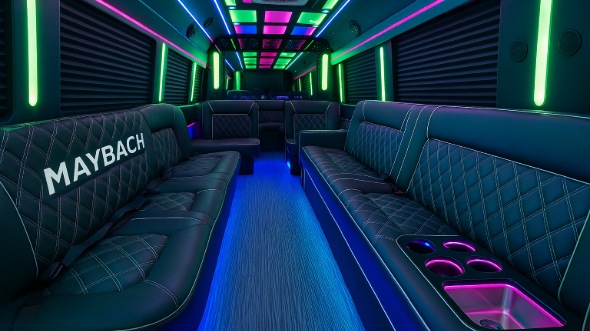 Interior of Topeka Party Bus Company's 40 Passenger Party Bus in Kansas City