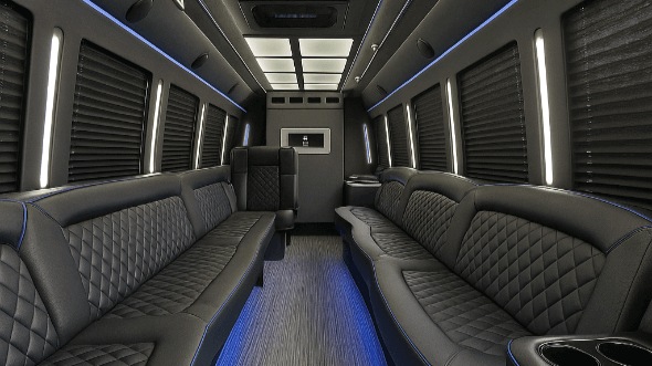 40 passenger party bus interior