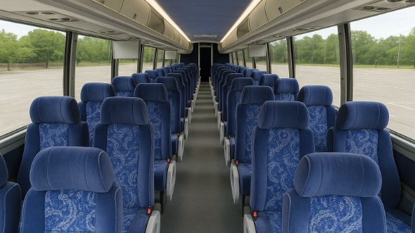 Interior of Topeka Party Bus Company's 46 Passenger Charter Bus in Topeka