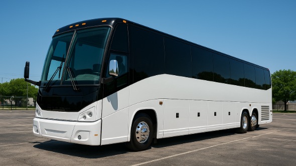 Exterior of Topeka Party Bus Company's 46 Passenger Charter Bus in Topeka