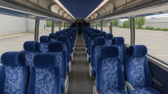 Interior of Topeka Party Bus Company's 47 Passenger Charter Bus in Topeka