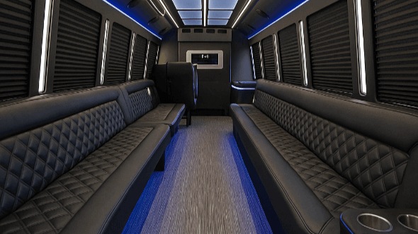 Interior of Topeka Party Bus Company's 50 Passenger Party Bus in Kansas City
