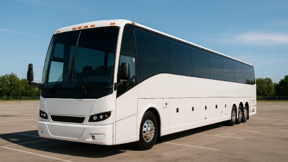 Exterior of Topeka Party Bus Company's 50 Passenger Party Bus in Overland Park