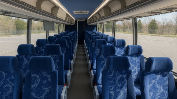 Interior of Topeka Party Bus Company's 54 Passenger Charter Bus in Topeka